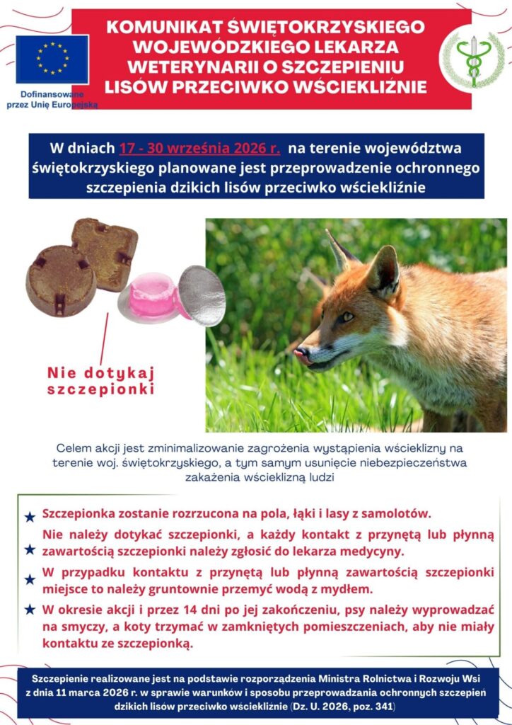 plakat szczepienie lis&oacute;w